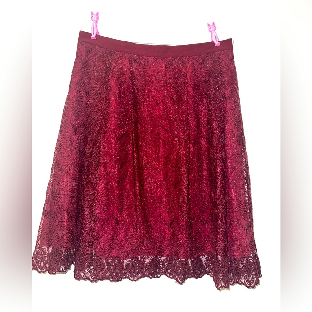Burgundy/Maroon Lace Skirt